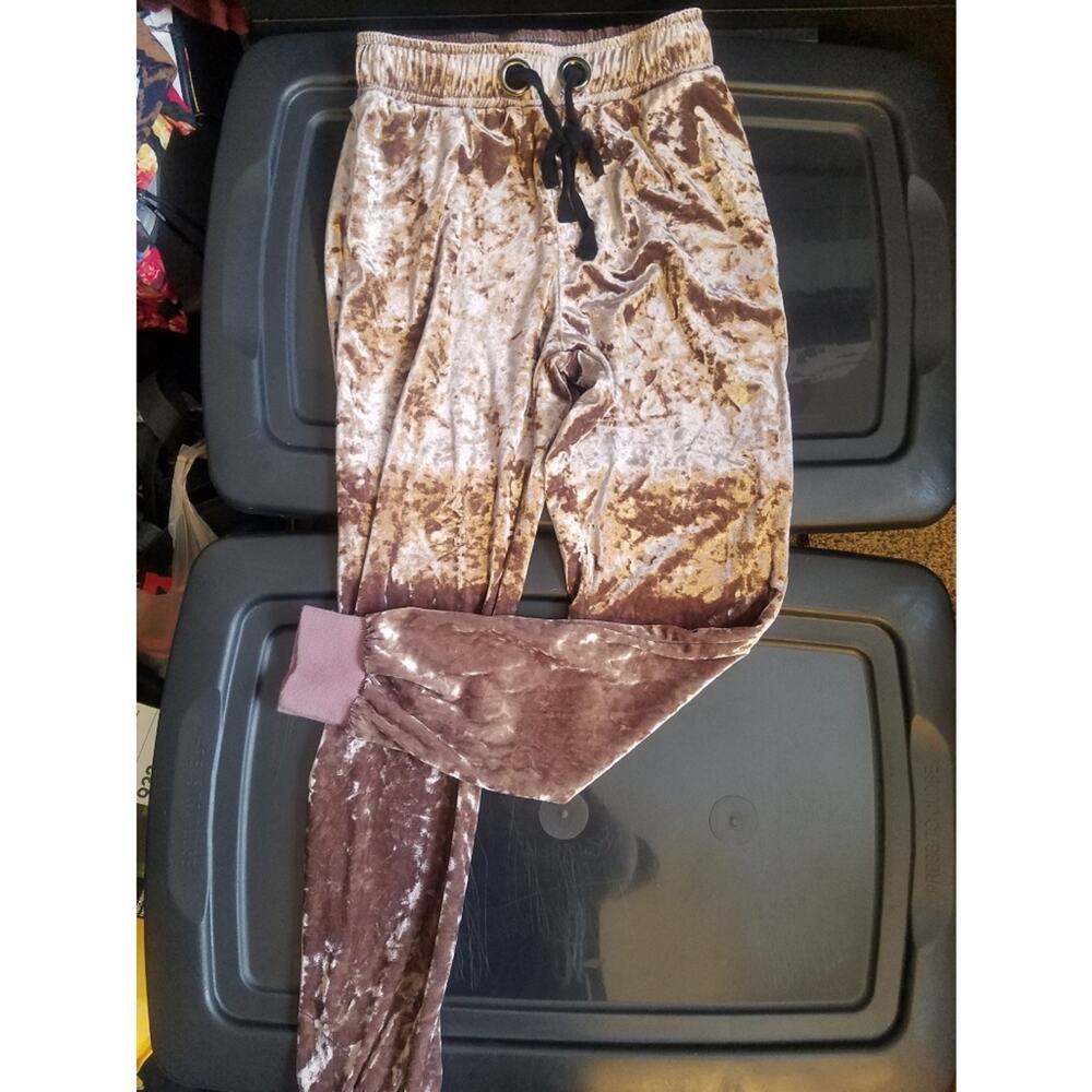 Dolls Kill Emory Park Cuff Shimmer Velvet Joggers